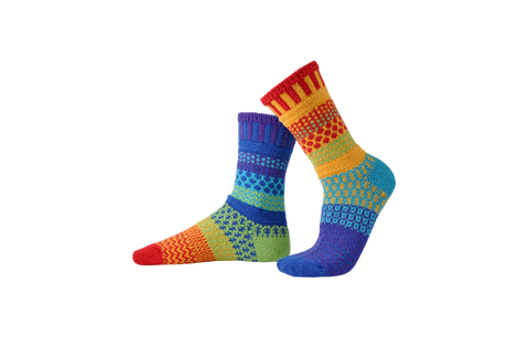 Solmate Rainbow Crew Mismatched Socks Medium