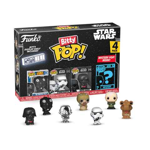 Star Wars Darth Vader Stormtrooper Fighter Pilot Mystery Funko Bitty Pop Collection 71514 at Mystical and Magical The Piece Hall Halifax UK