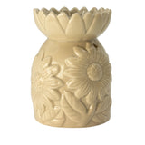 Front Sunflower Pastel Beige Ceramic Oil Burner