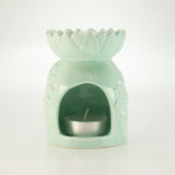 Sunflower Pastel Green Ceramic Oil Burner Back