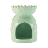 Tealight Opening Sunflower Pastel Green Ceramic Oil Burner