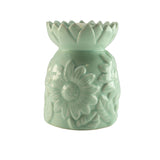 Front of Sunflower Pastel Green Ceramic Oil Burner Warmer