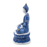 Thai Buddha Lotus White and Blue Resin Ornament