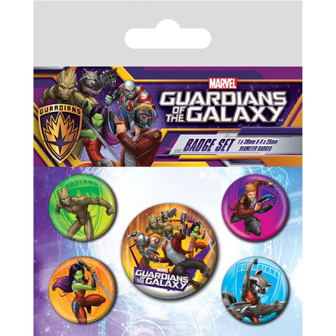 The Guardians Of The Galaxy Characters 5 Badge Pack