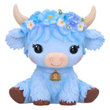 Bluebell Blue Flower Highland Cow Figurine Nemesis Now B7444A26