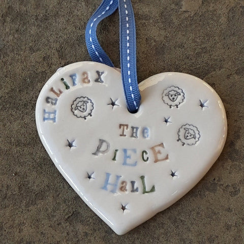 The Piece Hall Ceramic Heart with Hanging Ribbon Jamali Annay Designs