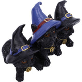 Back Familiar Felines Black Cats in Witches Hats Figurine Nemesis Now