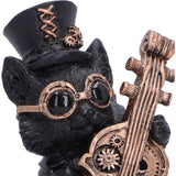 Top Music Meowstro Steampunk Black Cat Playing Bass Cello Figurine Nemesis Now U7602B26