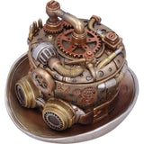 Top of Cogwork Hatter Box Steampunk Hat Storage Ornament Nemesis Now U5472T1