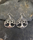 Tree of Life Sterling Silver Pair Hook Earrings