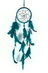 Turquoise Dreamcatcher with beads and feathers