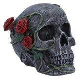 Side Twilight Bloom Gothic Skull with Red Roses Figurine Nemesis Now K7485A26