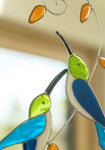 Two Hummingbirds On Branch Resin Suncatcher