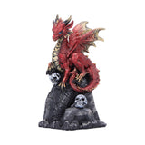 Vermillion Red Dragon Rune Protector  with Skull Nemesis Now U7068B25