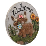 Side of Welcome Stepping Stone Highland Cow Country Living