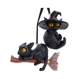 Whisper Wood Curse and Claw Halloween Cats Hanging Ornaments Nemesis Now B7654B26 Pair