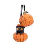 Whisper Wood Set of 2 Pumpkin and Patch Halloween Hanging Ornament Side