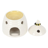 Base and Lid White Beehive Oil Burner Warmer Wax Melter