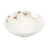 White Butterfly with Flower Sprig Trinket Dish