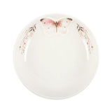 White Butterfly with Flower Sprig Trinket Dish top