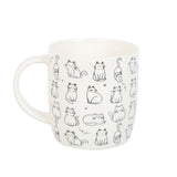 White Ceramic Happy Cat Print Mug Side White Ceramic Happy Cat Print Mug