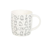 Side White Ceramic Happy Cat Print Mug