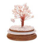 White Jade Gemstone Tree of Life in Glass Dome 30 Chips