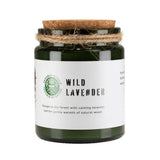 Wild Lavender Soy Wax Woodwick Green Glass Jar Candle Vegan Friendly