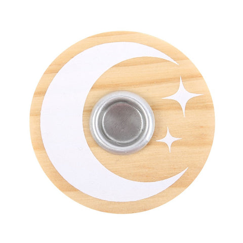 Wooden Crescent Moon Spell Candle Holder