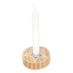 Wooden Pentagram Spell Candle Holder