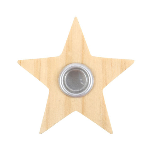 Wooden Star Spell Candle Holder