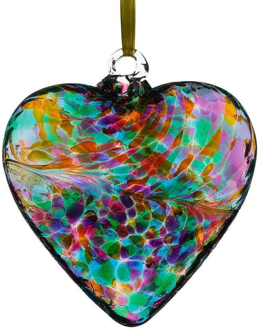 Glass Friendship Heart - Blue and Pink