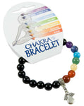 Chakra Elasticated Bracelet with Guardian Angel Charm