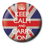 Keep Calm and Carry On (Union Jack)  25mm Button Pin Badge