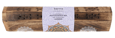 Karma Mandala Scents Wooden Incense Box with 10 Lavender  sticks