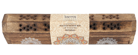 Karma Scents Wooden Incense Box with 10 Patchouli sticks