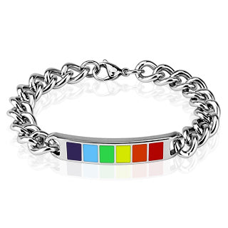 Stainless Steel Rainbow ID Style Bracelet from Mystical and Magical