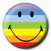 Smiley Rainbow Button Pin Badge from Mystical and Magical Halifax