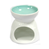Teal Well Floral White Ceramic Oil Warmer / Wax Melter