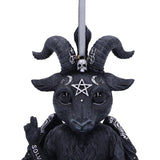 close up front Baphoboo Black Baby Baphomet Hanging Decorative Ornament at Mystical and Magical Halifax UK