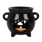 Black Pentagram Cauldron Oil Burner  |  Wax Melter
