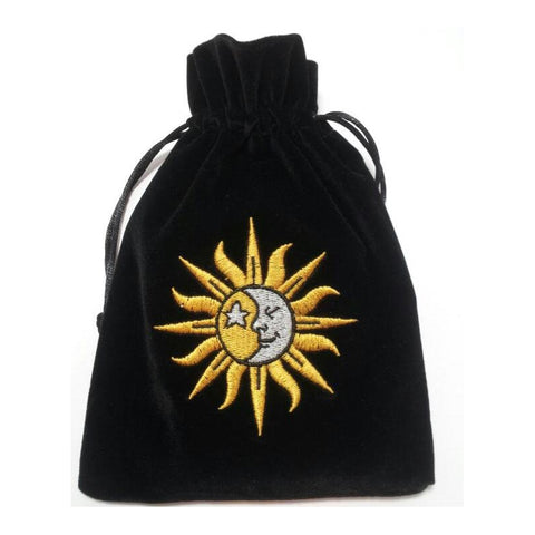 Drawstring Pouch with Sun & Moon for Tarot Cards at Mystical and Magical