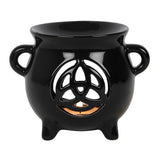 Black Triquetra Cauldron Oil Burner Wax Melter at Mystical and Magical Halifax UK
