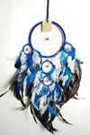 Blue Dreamcatcher 4 Circles and feathers at Mystical and Magical