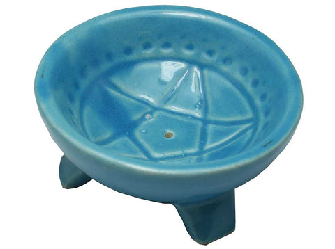 Pentagram Blue Ceramic Incense Stick  Holder Ashcatcher