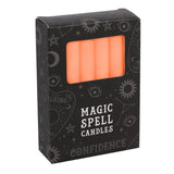 Pack of Orange Magic Spell Candles for Confidence from Mystical and Magical
