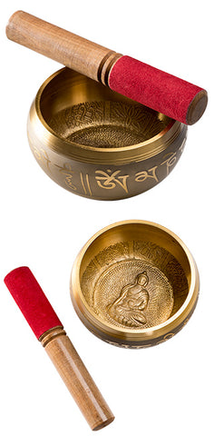 Buddha Brass Singing Bowl with Striker