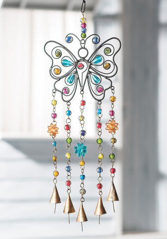 Iron Butterfly Windchime with beads