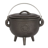 Cast Iron 15cm Cauldron with Pentagram Symbol
