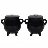 black cauldron salt and pepper pots cruet set from Mystical and Magical Halifax